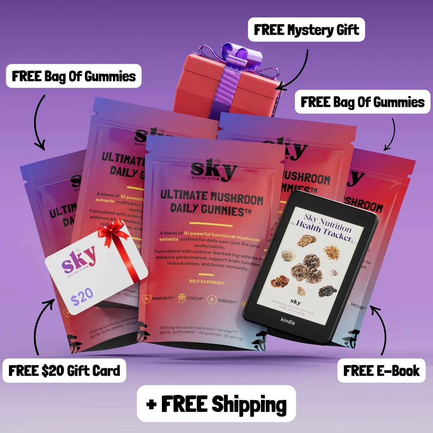 【Sky nutrition Site】Ultimate Mushroom Daily Gummies